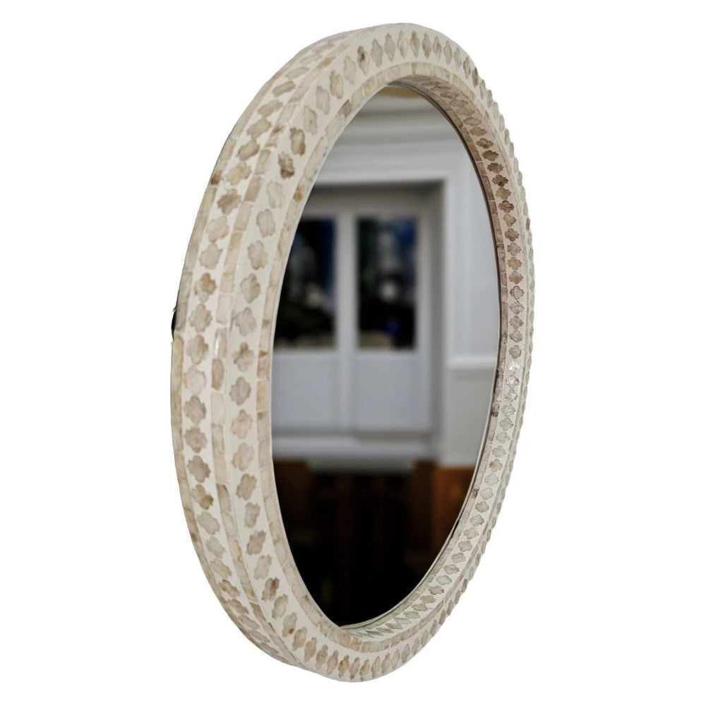 Pearlescent Radiance Round Wall Mirror 60cms