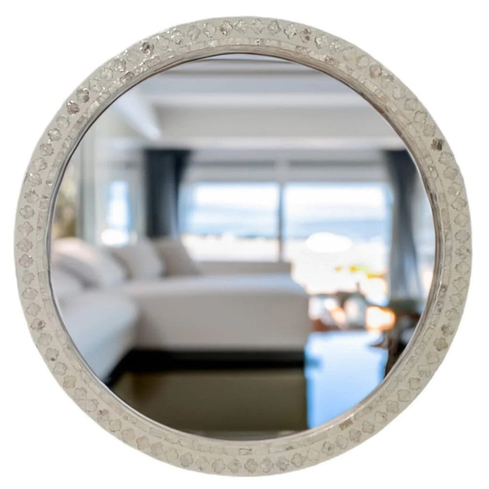Pearlescent Radiance Round Wall Mirror 60cms