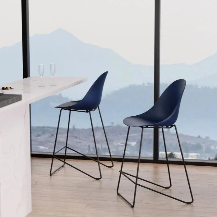 Industrial Elegance White Base Stool 65cms (Available in 3 Colors)