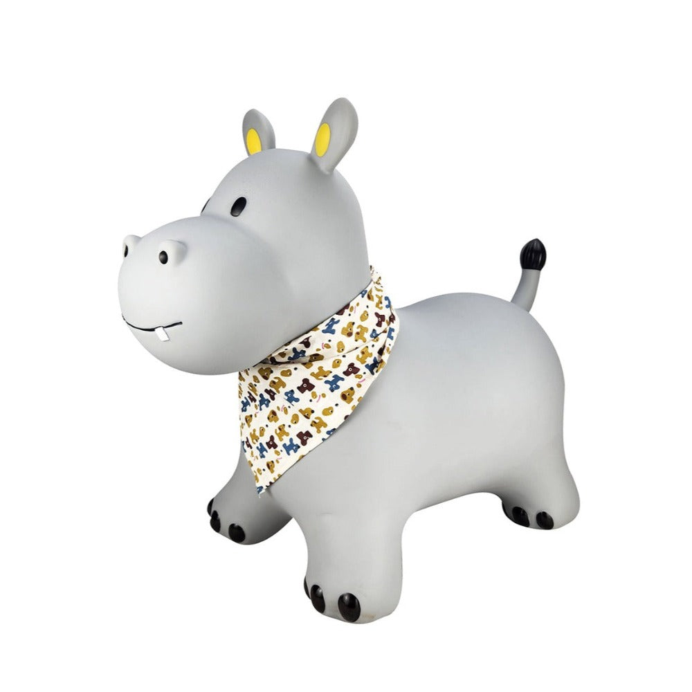 Inflatable Outdoor Bouncy Rider - Pebbles The Hippo