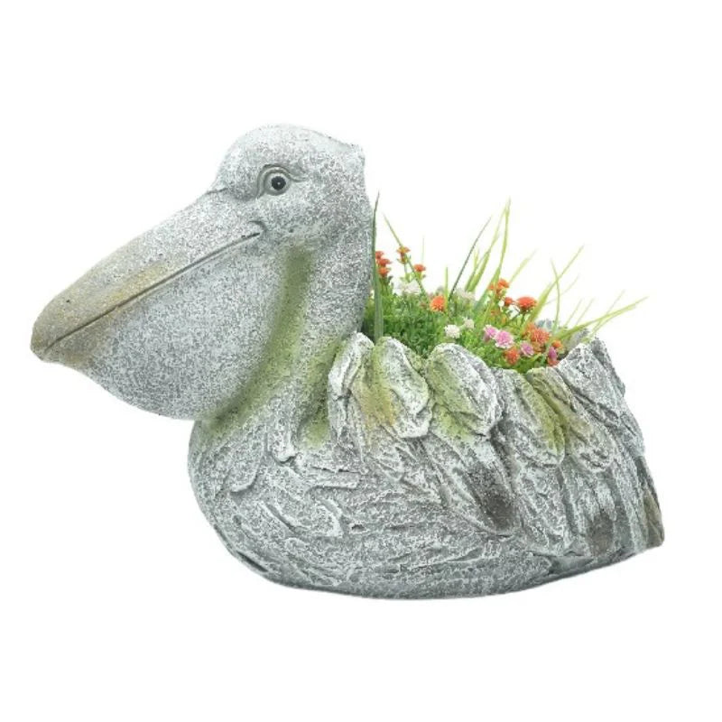 Pelican Stone Planter with Hole - 34.5x18x25cms