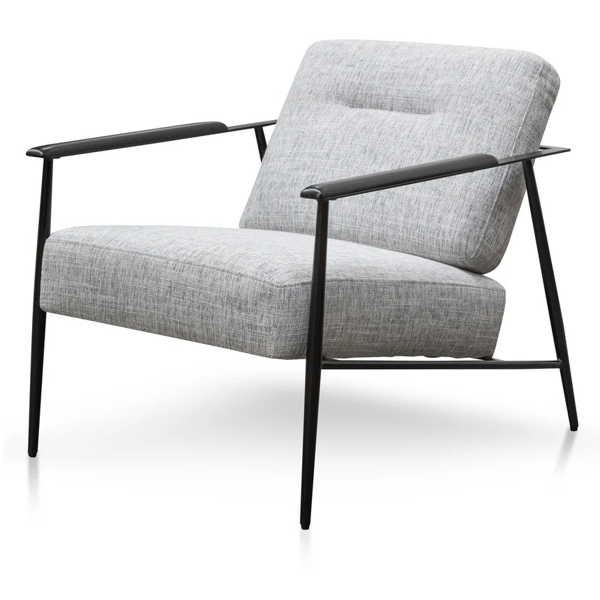 Perfect Fabric Armchair with Black Legs - Light Spec Grey