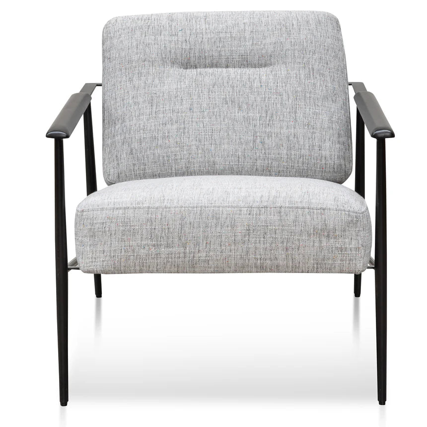Perfect Fabric Armchair with Black Legs - Light Spec Grey