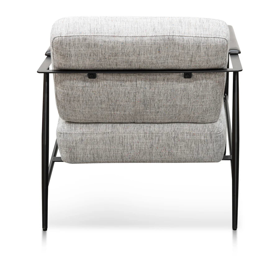 Perfect Fabric Armchair with Black Legs - Light Spec Grey