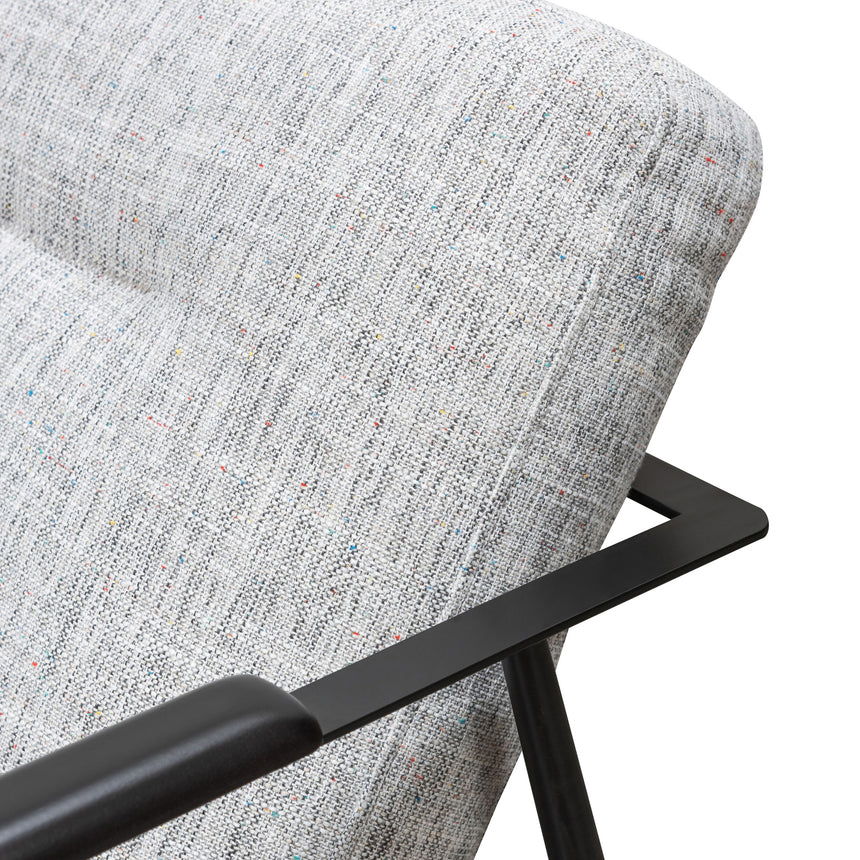 Perfect Fabric Armchair with Black Legs - Light Spec Grey