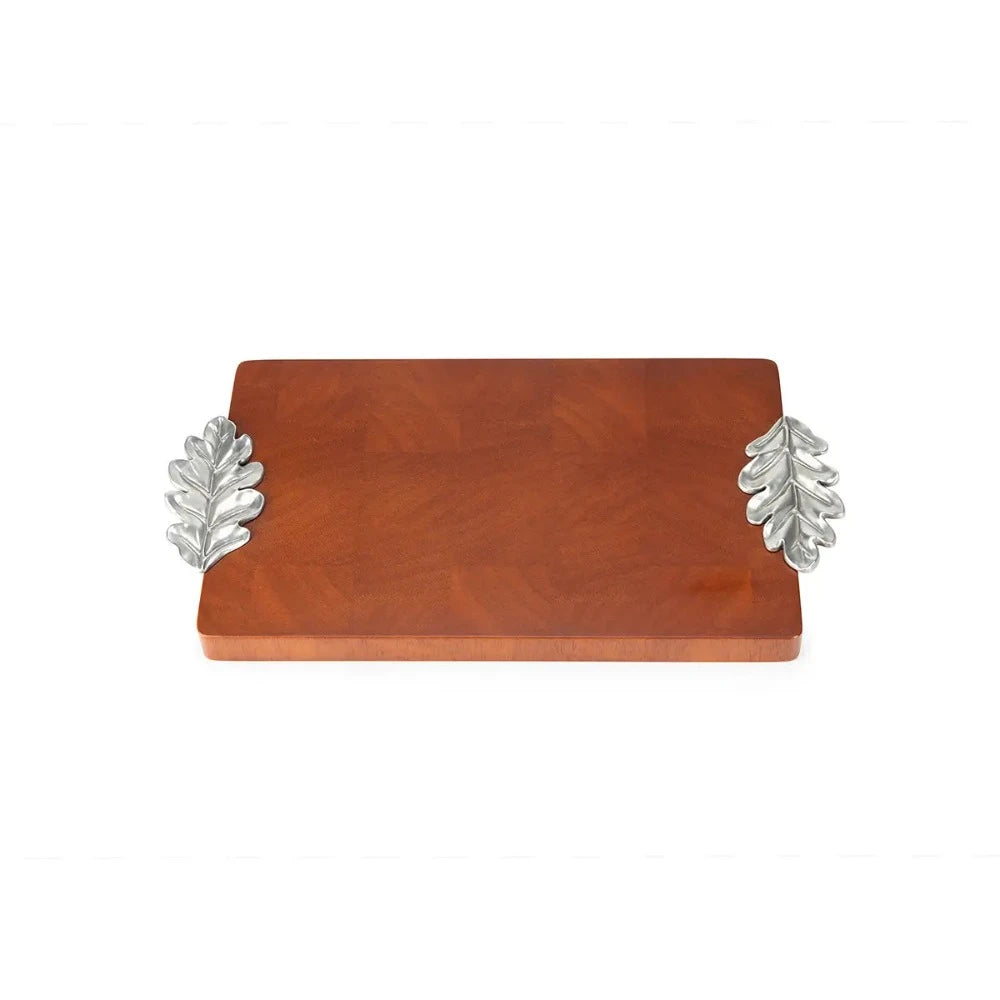 Perfect Woodland Leafy Pewter Handle Cheese Board