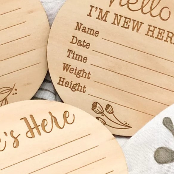 Baby Record Announcement Plaques - Colour Print (Available in 2 Sizes)