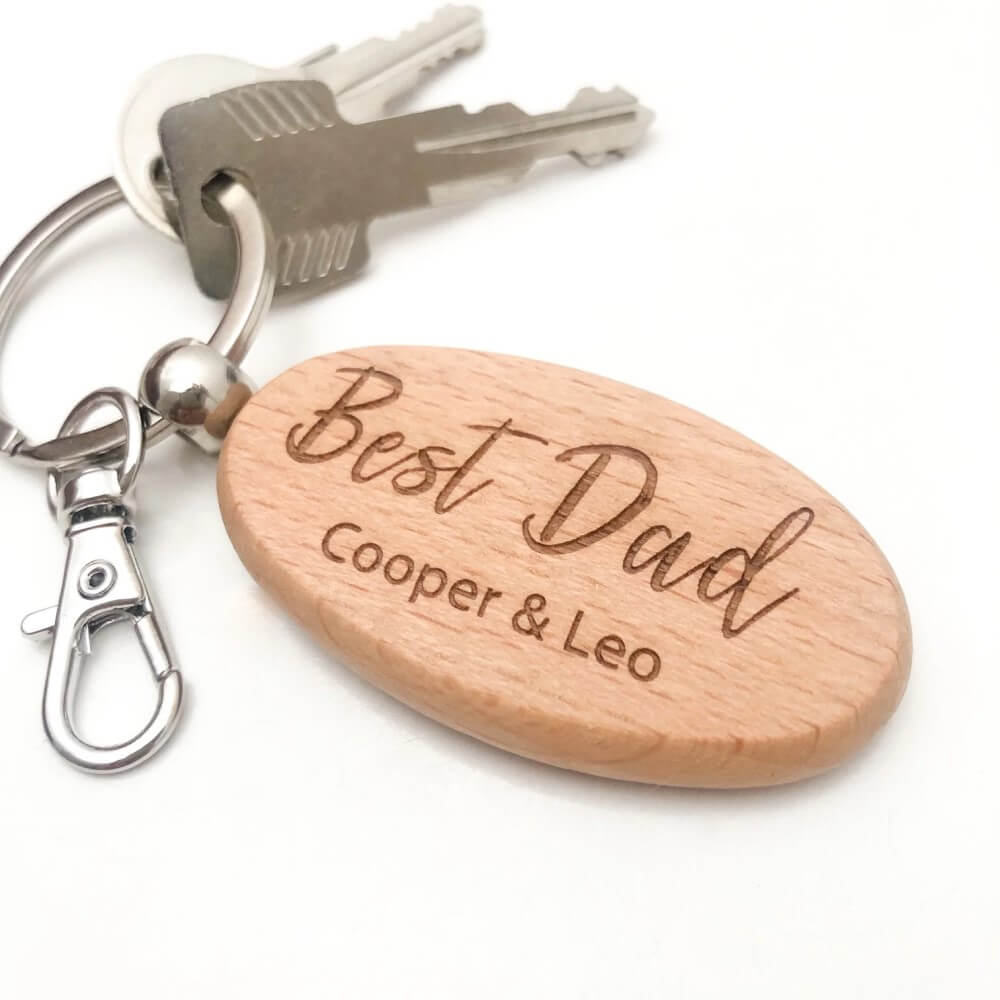 Personalised Keychain FAMILY Timber Keyring (Choose from 2 Designs)