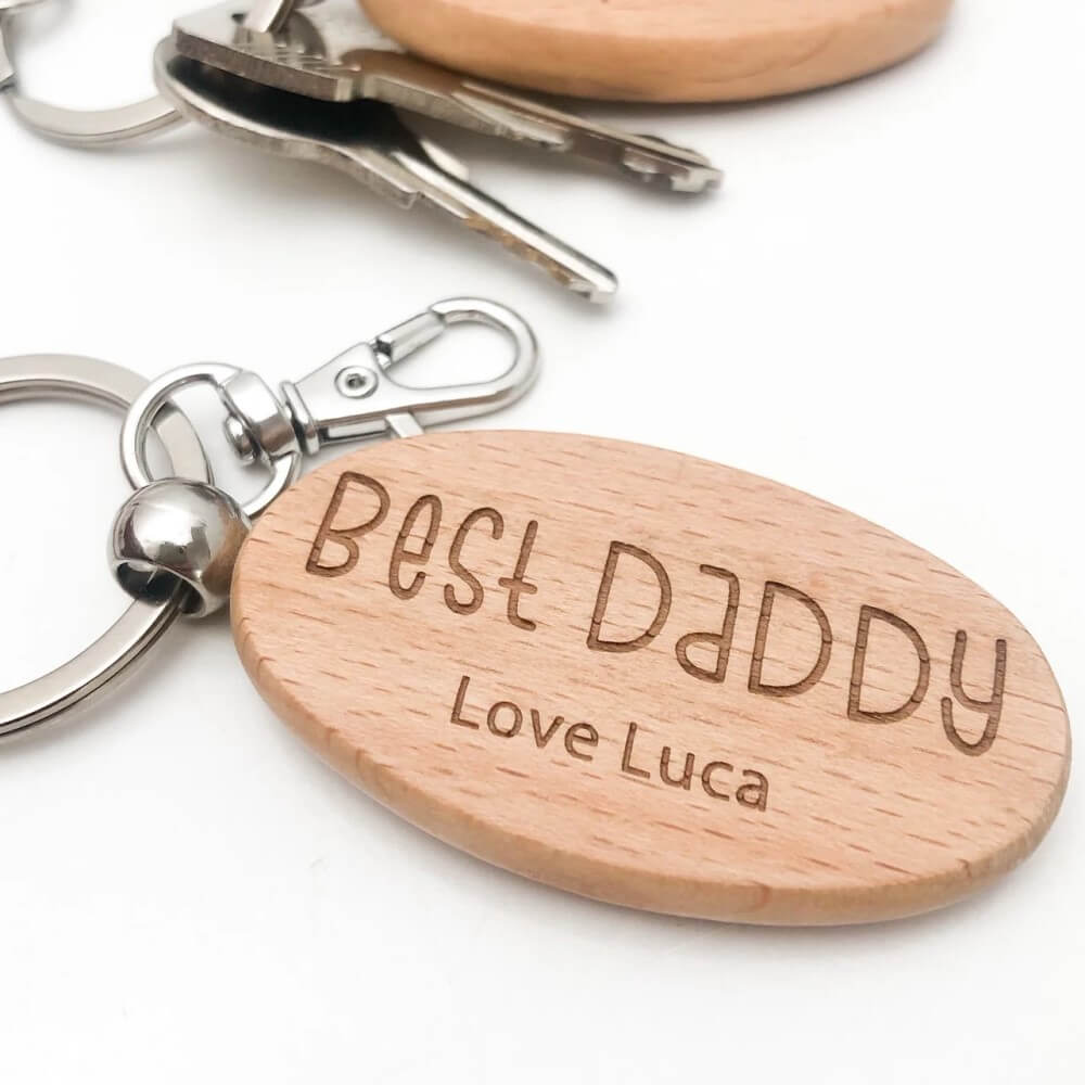Personalised Keychain FAMILY Timber Keyring (Choose from 2 Designs)