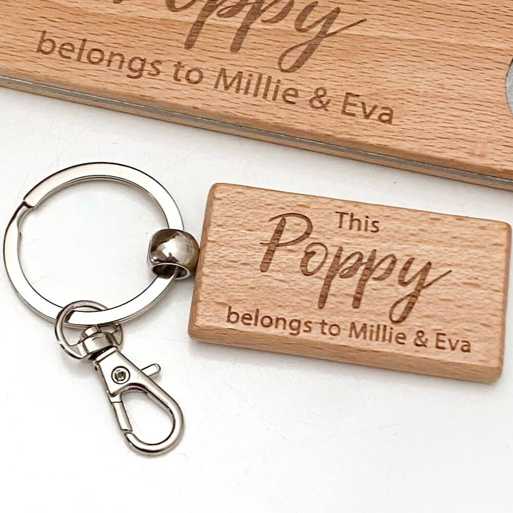 Personalised Keychain FAMILY Timber Keyring (Choose from 2 Designs)