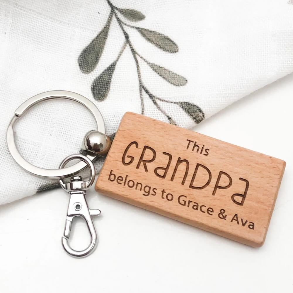 Personalised Keychain FAMILY Timber Keyring (Choose from 2 Designs)