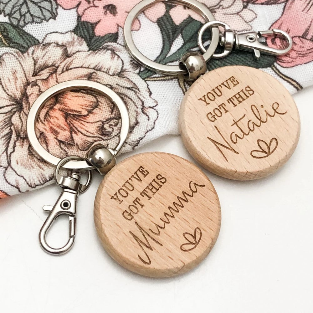 Personalised Keychain MUMMA or NAME Timber Keyring