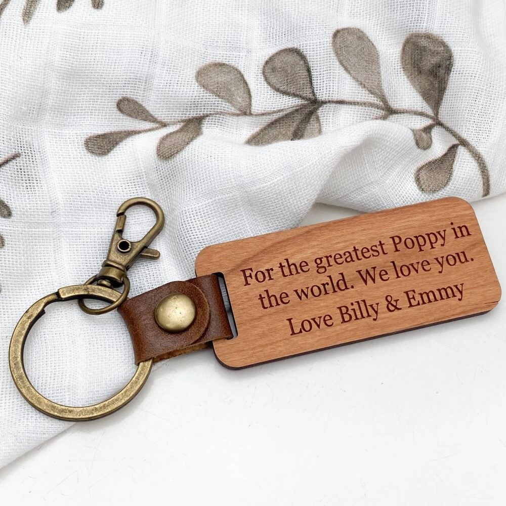 Personalised MY MESSAGE Premium Timber Keychain