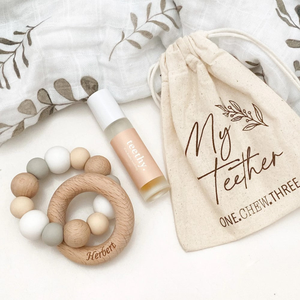 Personalised Naturals Teething Baby Pack (Available in 8 Colours)