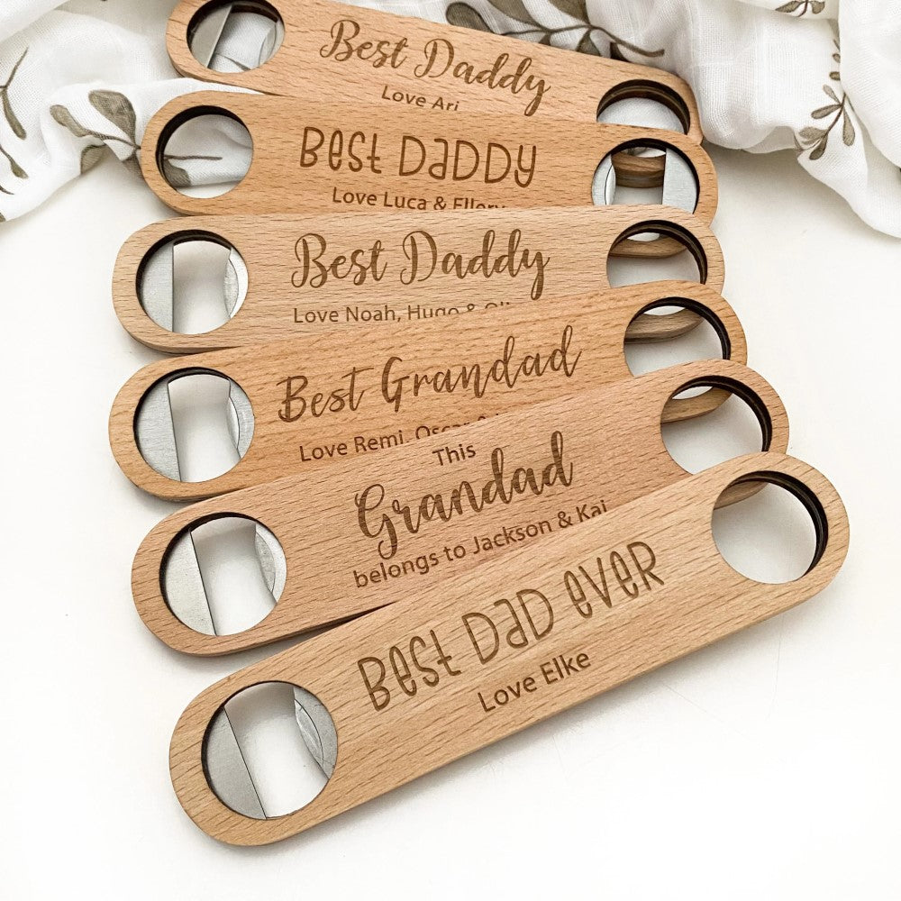 Personalised Timber Bottle Opener (Choose from 3 Designs)