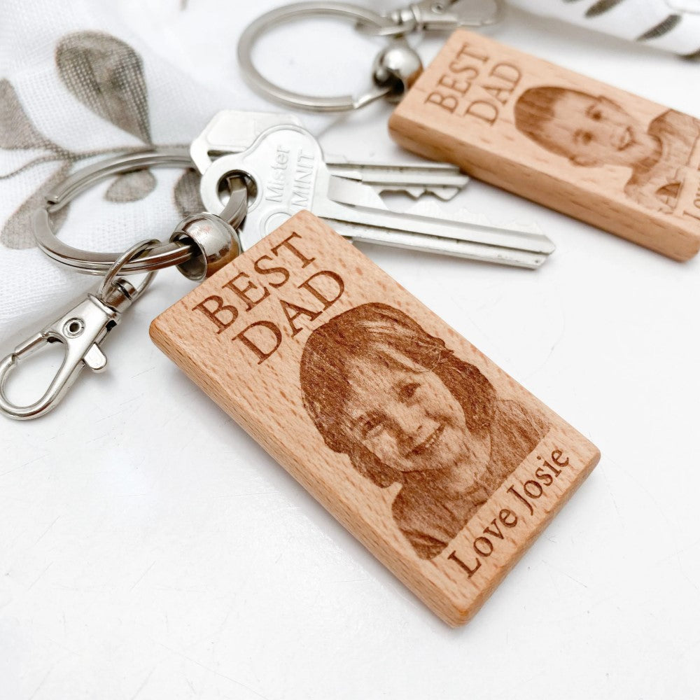 Personalised Timber Keychain With PHOTO
