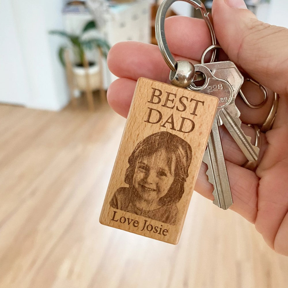Personalised Timber Keychain With PHOTO