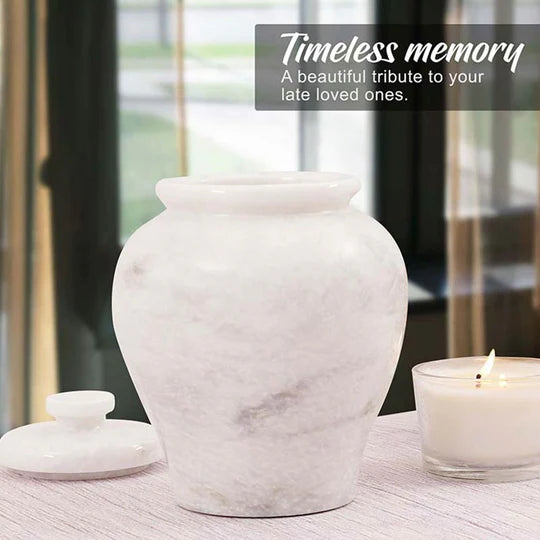 Petite Statement Large Sculptural Urn - White