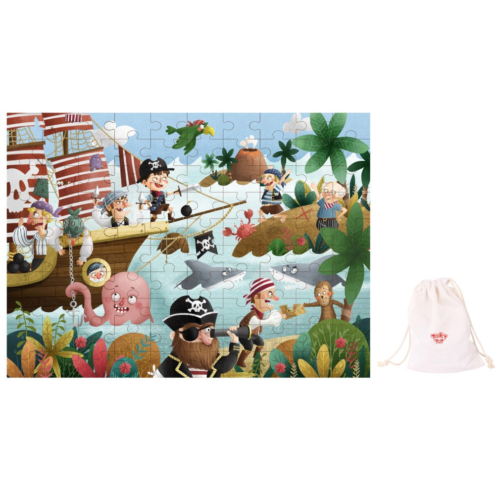 Pirates On Ship Wooden Jigsaw Puzzle 100 Pcs