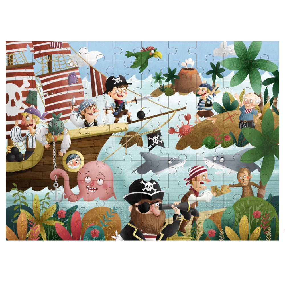 Pirates On Ship Wooden Jigsaw Puzzle 100 Pcs