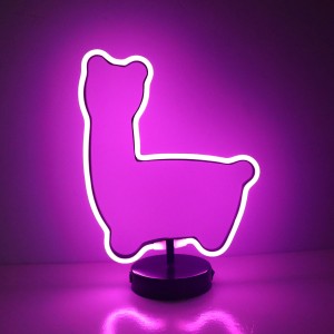 Playful Illumination LED Neon Lamp - Llama