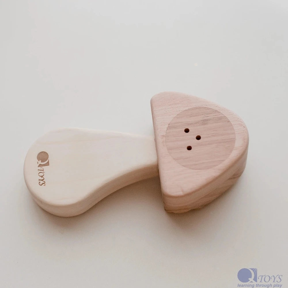 Playful Mushroom Wooden Rattle