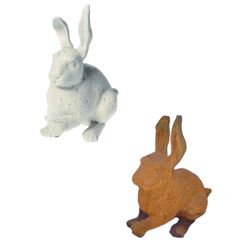 Playful Rabbit Cast Iron Statue Door Stopper (Available in 2 Colors)