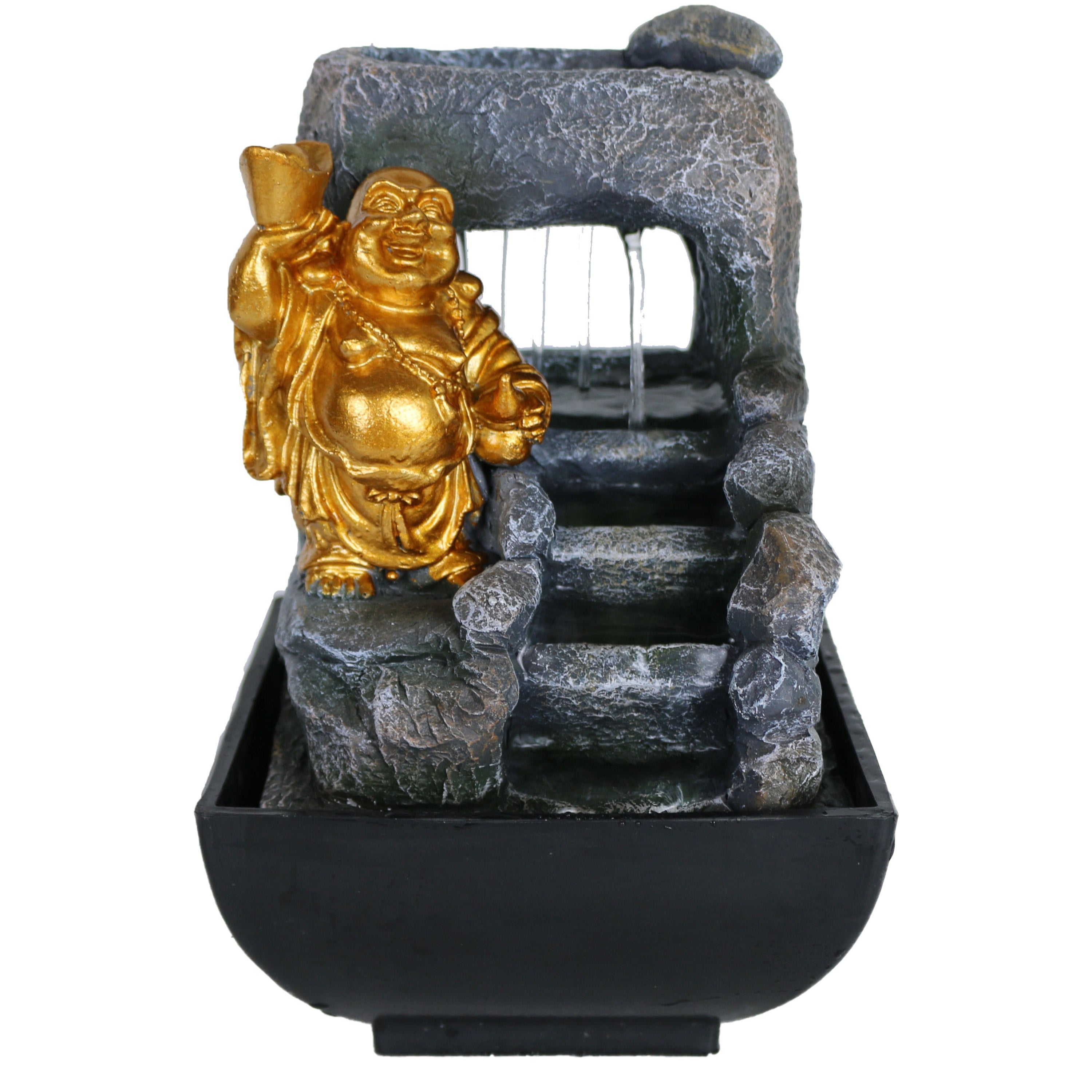 Polyresin Auric Laughing Buddha Tabletop Decor