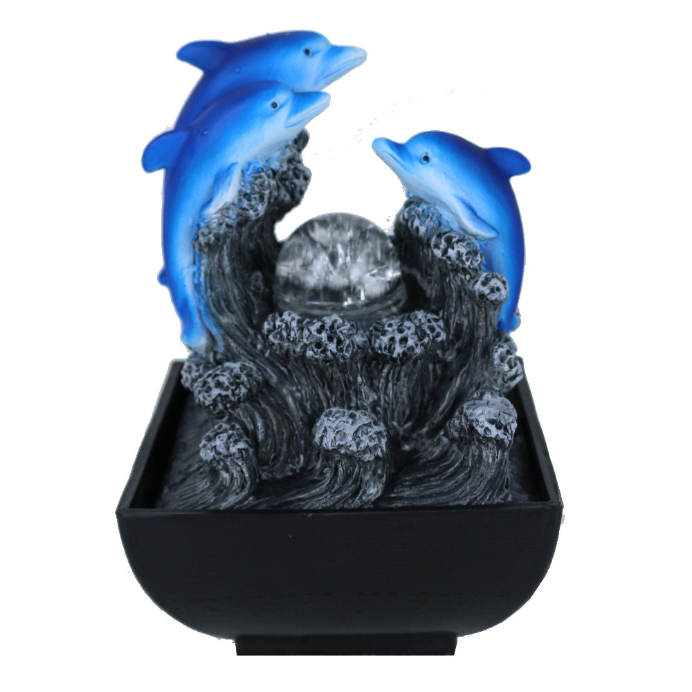Polyresin Dolphin Surfing Tabletop Decor