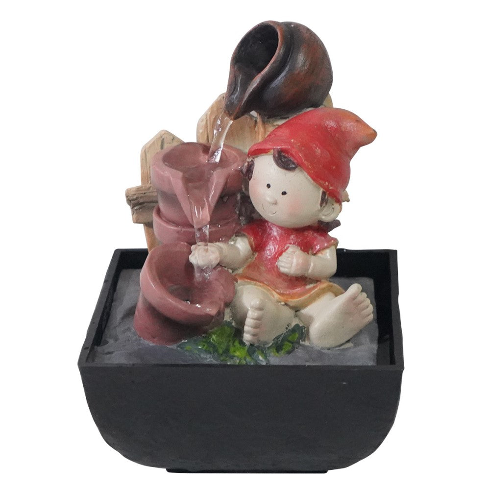 Polyresin Magical Elf Fountain Tabletop Decor