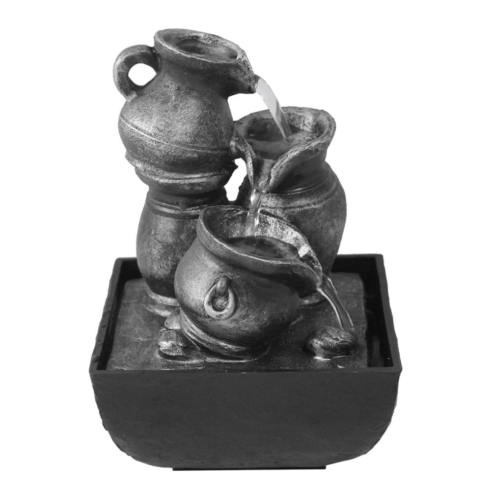 Polyresin Stacked Urns Tabletop Decor