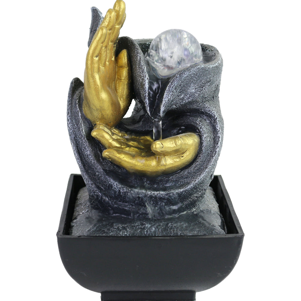 Polyresin Wishing Hands Fountain Tabletop Decor