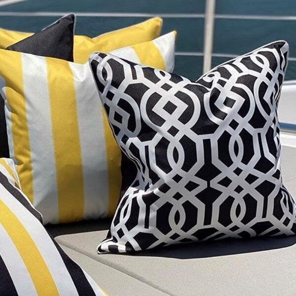 Portofino 50x50cm Indoor/Outdoor Cushion Cover - Black
