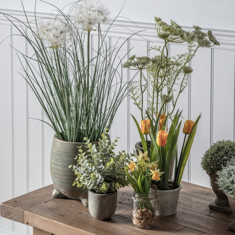 Artificial Grass with Two Heads of Flowers
