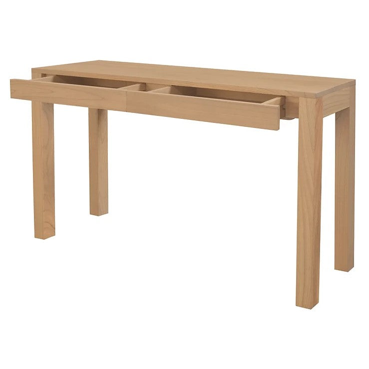 Practical Style 2 Drawer Solid Mindi Wood Sofa Table - Natural