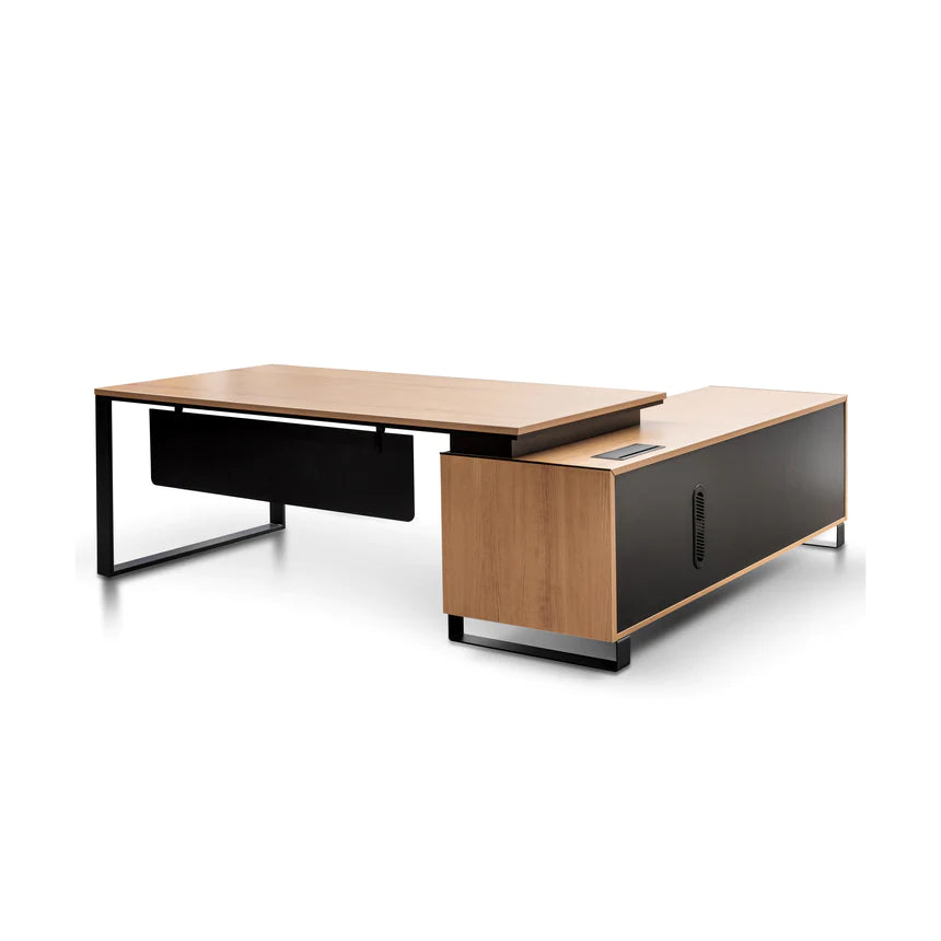 Precision Left Return Office Desk 230cms - Natural
