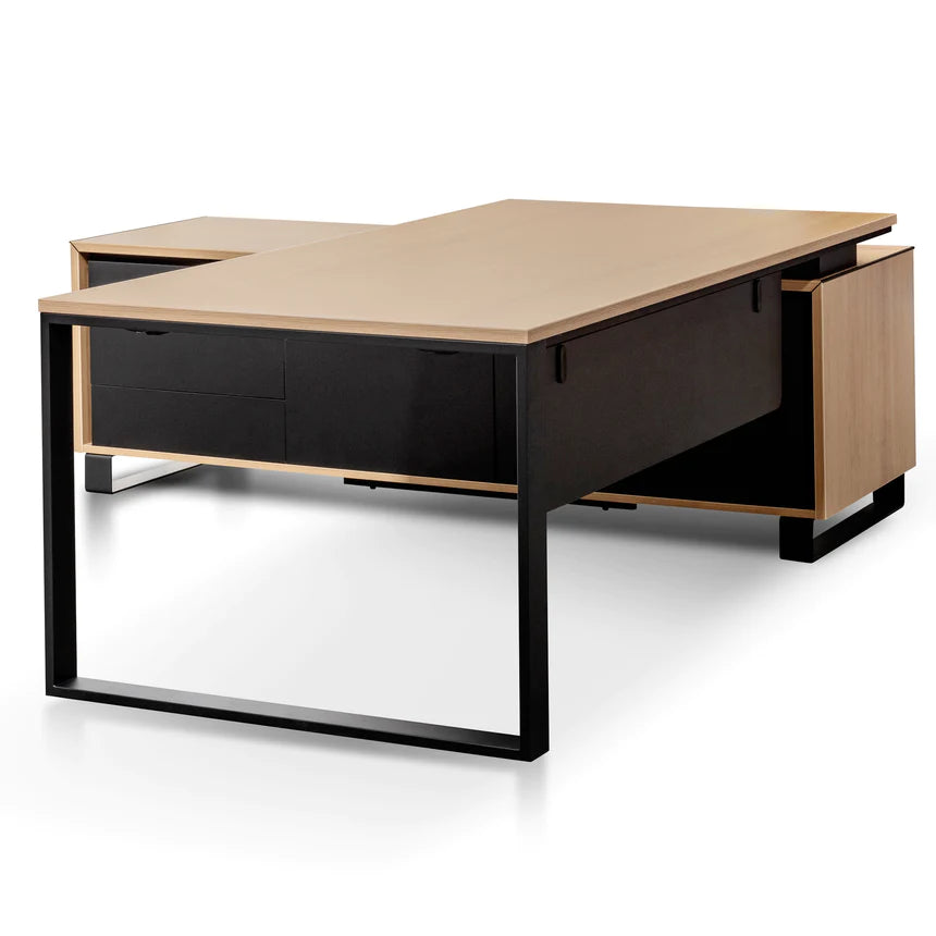 Precision Left Return Office Desk 230cms - Natural