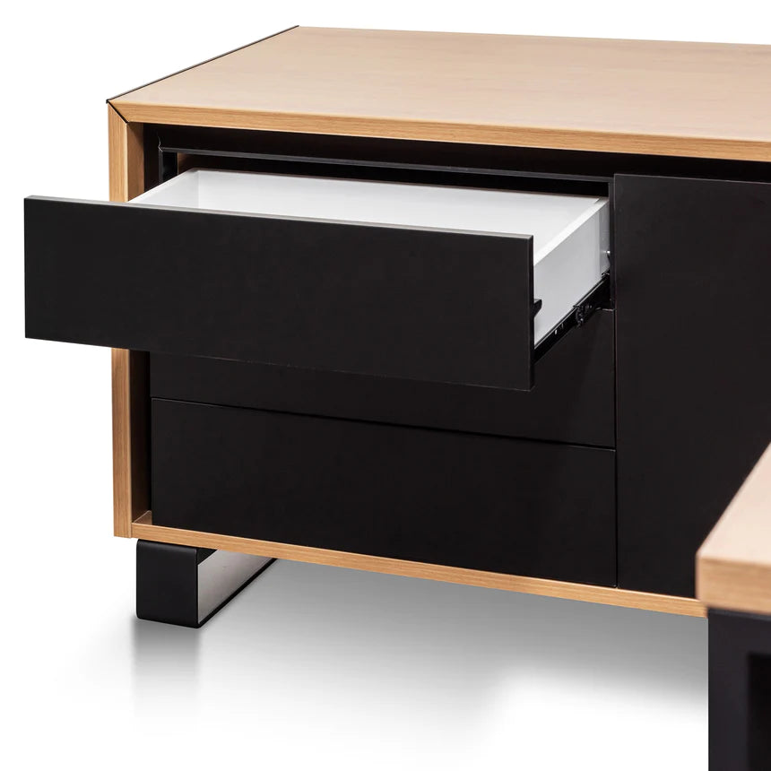 Precision Left Return Office Desk 230cms - Natural