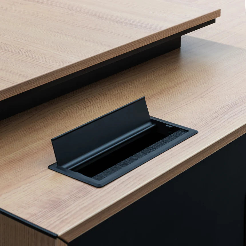 Precision Left Return Office Desk 230cms - Natural