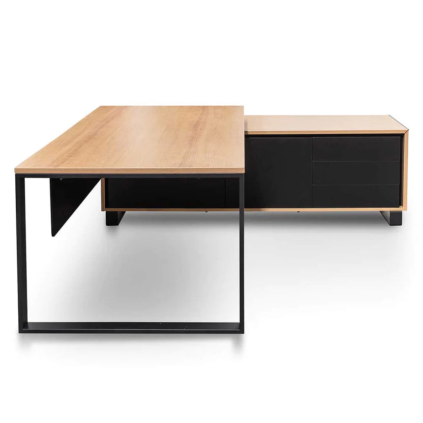 Precision Right Return Office Desk 230cms - Natural