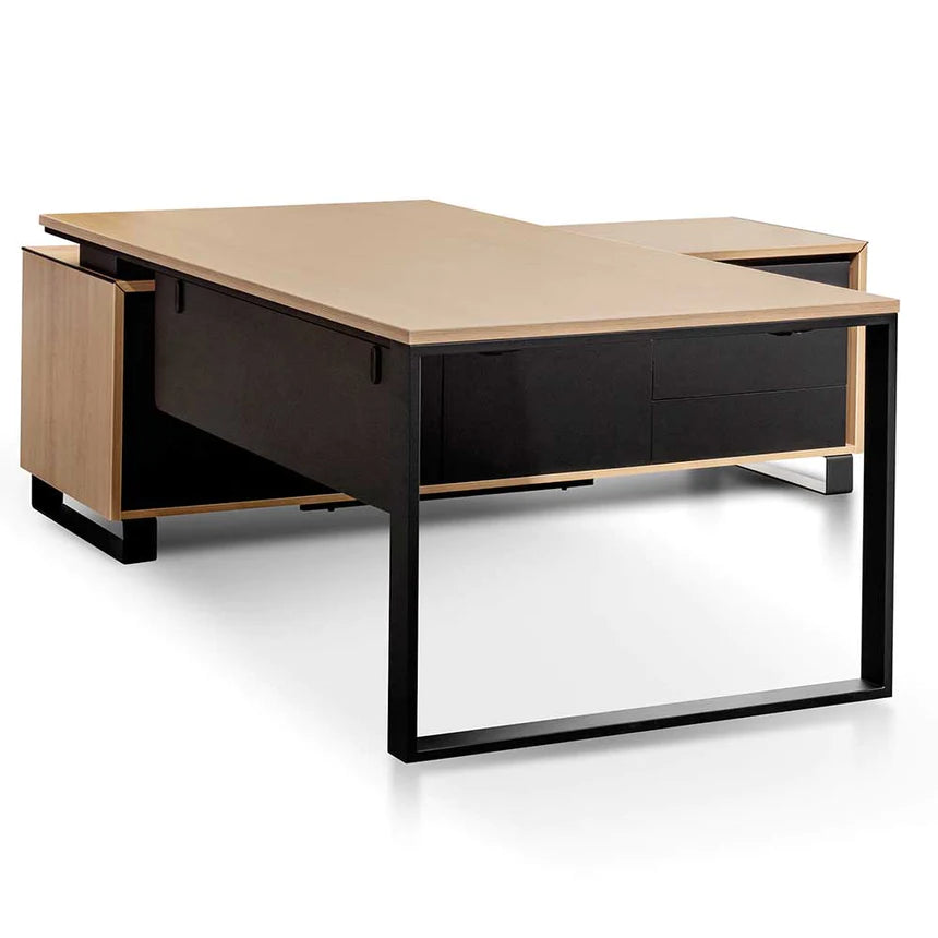 Precision Right Return Office Desk 230cms - Natural