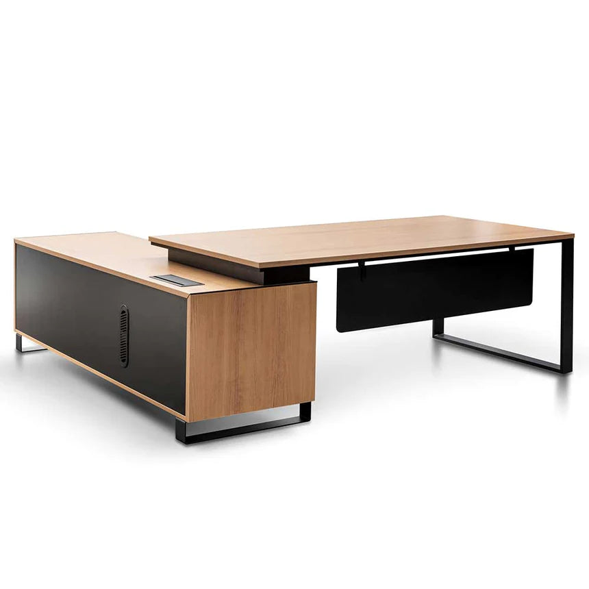 Precision Right Return Office Desk 230cms - Natural