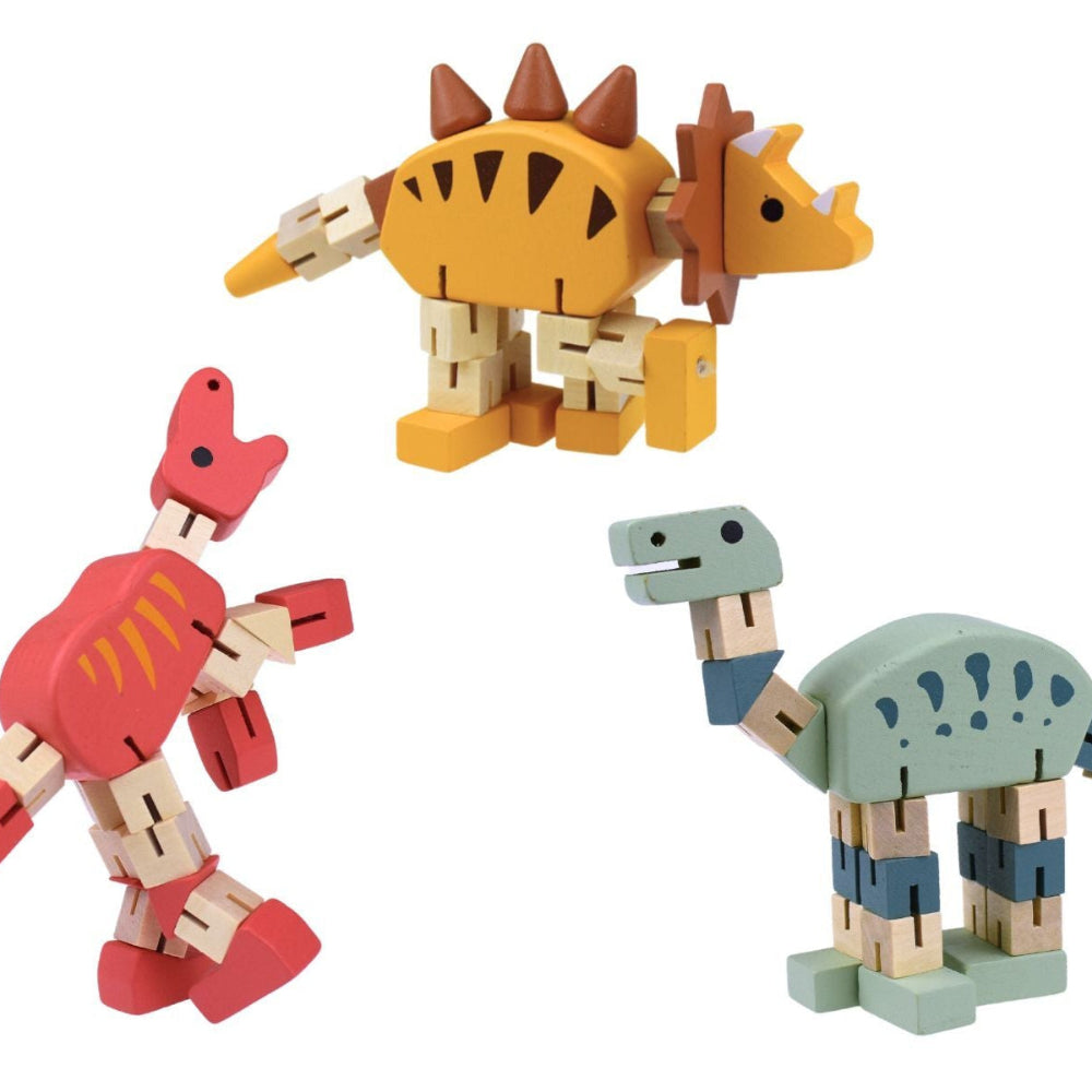Prehistoric Play - Wooden Flexi Dino - Set of 3