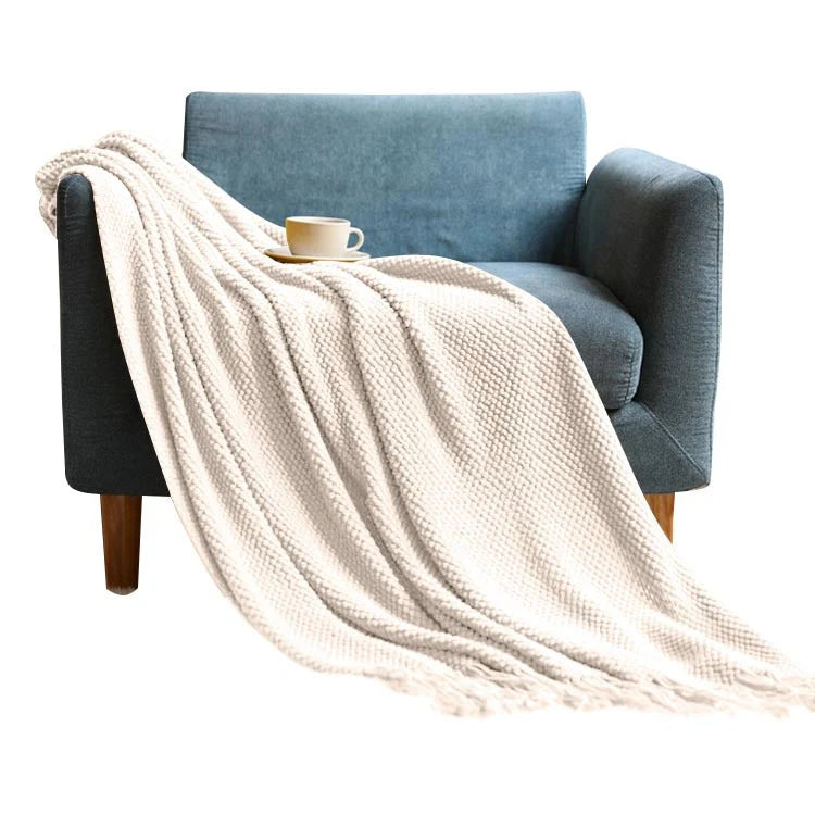 Premium Ultra-Soft Throw Blanket - White 127 x 172cms