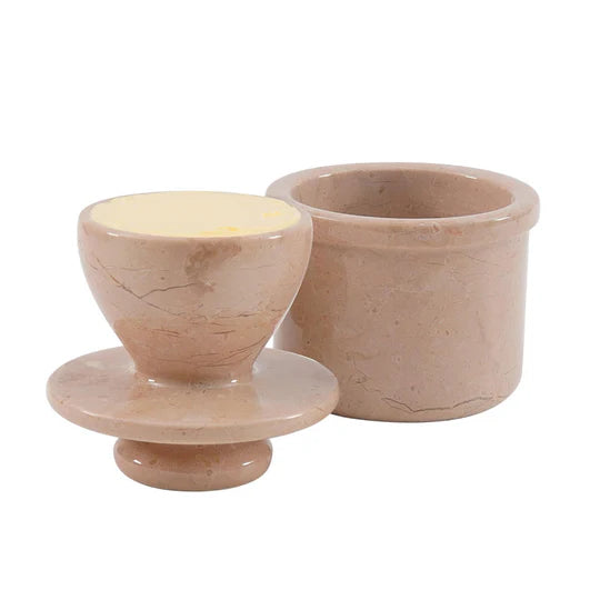 Premuim Quality Marble Butter Crock - Light Brown