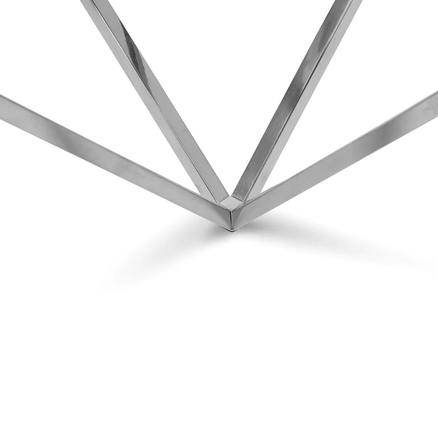 Prism Geometric Coffee Table 105cms - Silver