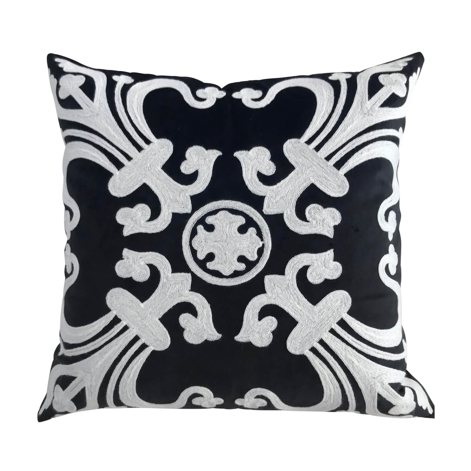 Provence Velvet 55x55cm Cushion Cover - Black