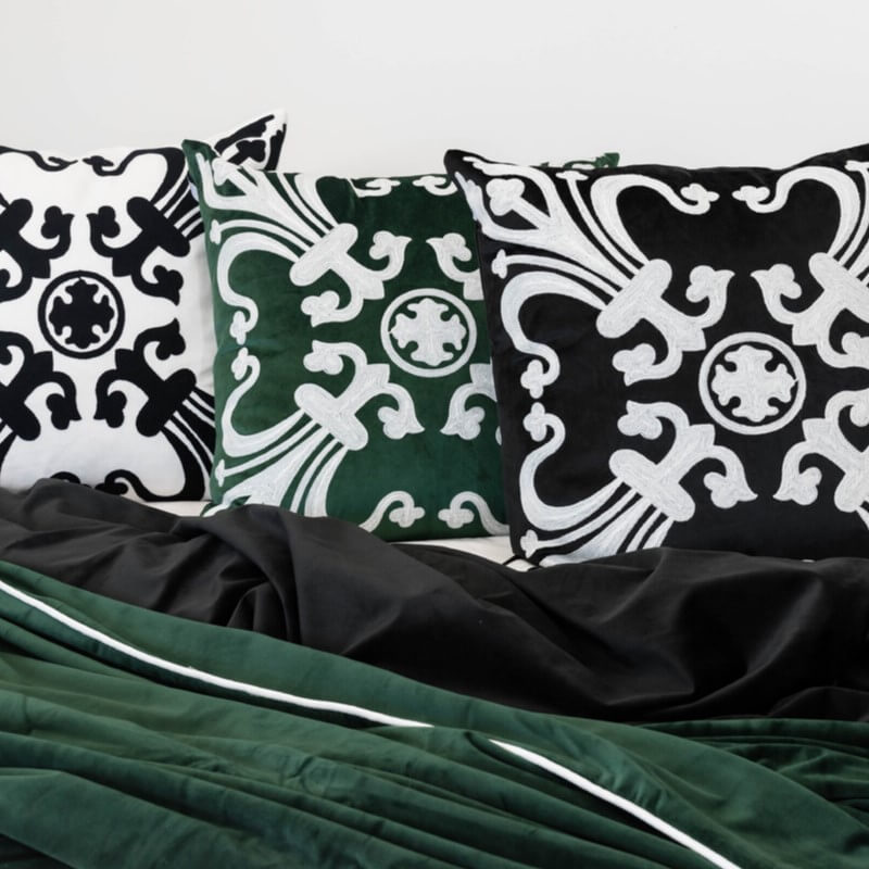 Provence Velvet 55x55cm Cushion Cover - Green