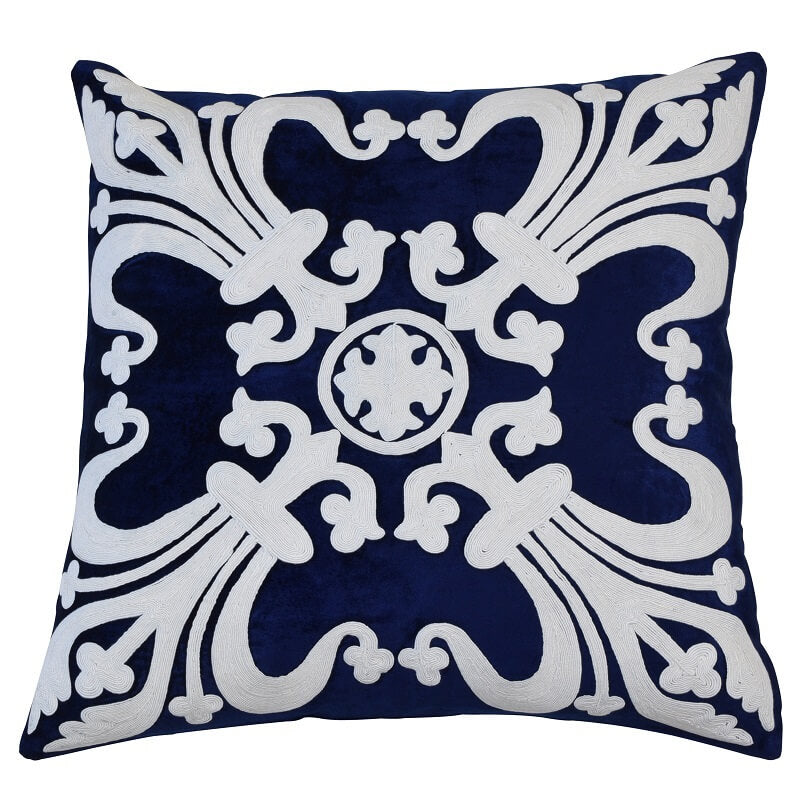 Provence Velvet 55x55cm Cushion Cover - Navy