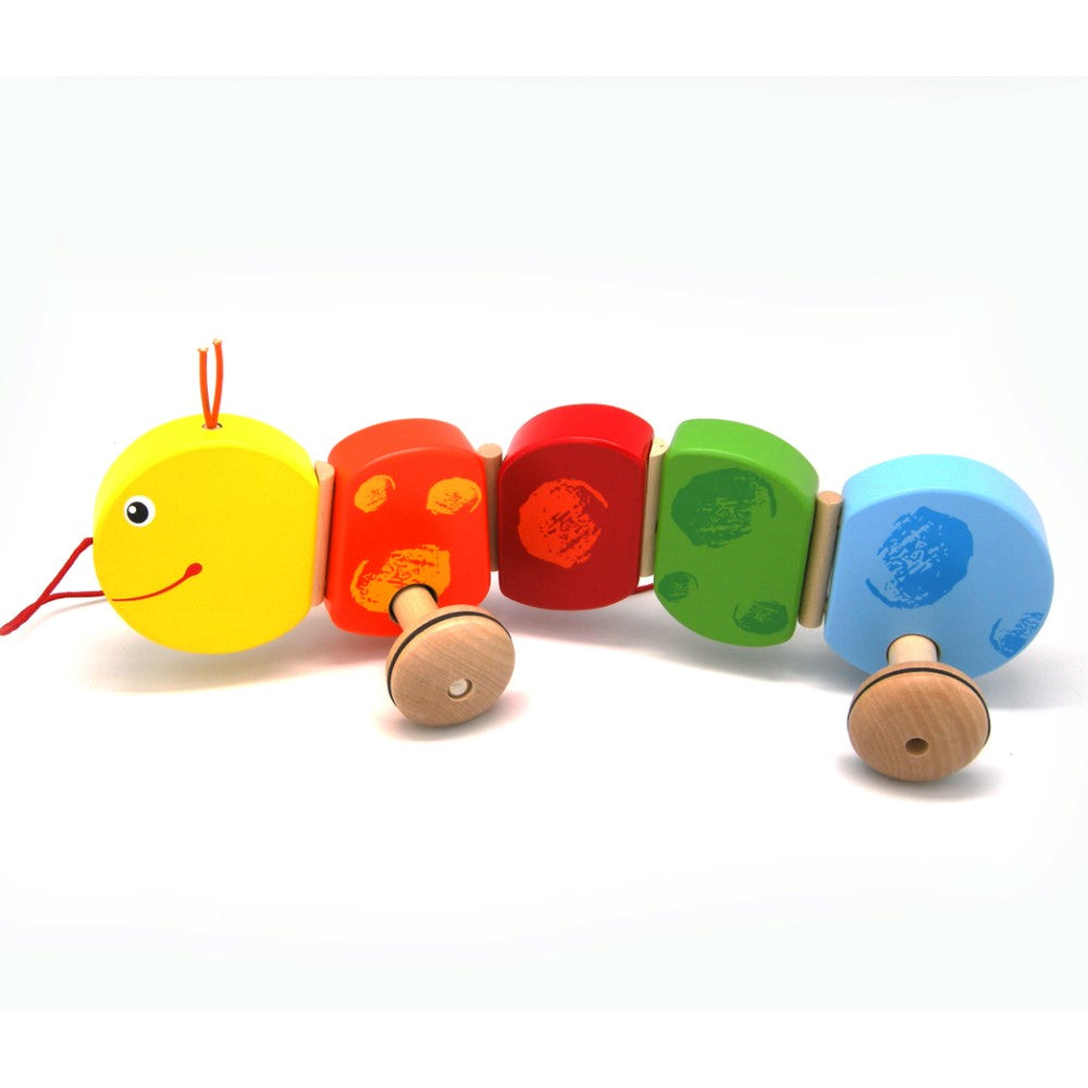 Toddlers' Pull Along Wooden Worm
